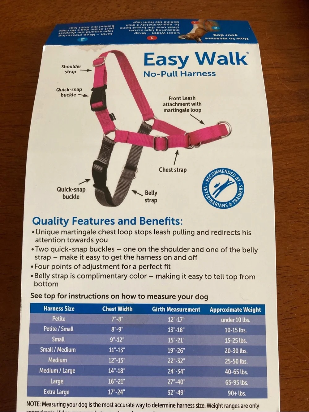 Pet Safe Easy Walk Bright Pink & Gray Harness M/L NWT